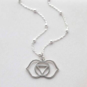 Sterling Silver Large Third Eye Chakra Pendant Necklace, 3 of 6