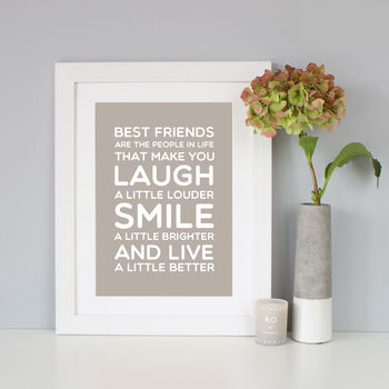 'Best Friend' Gift Quote Print, 10 of 12