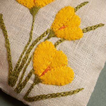 Linen Lavender Bags Embroidery Kit Spring Garden, 4 of 6