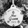 Personalised Teacher Christmas Bauble, thumbnail 2 of 7