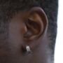 Mens Hoop Earring Steel Vintage Huggie Earring, thumbnail 2 of 8