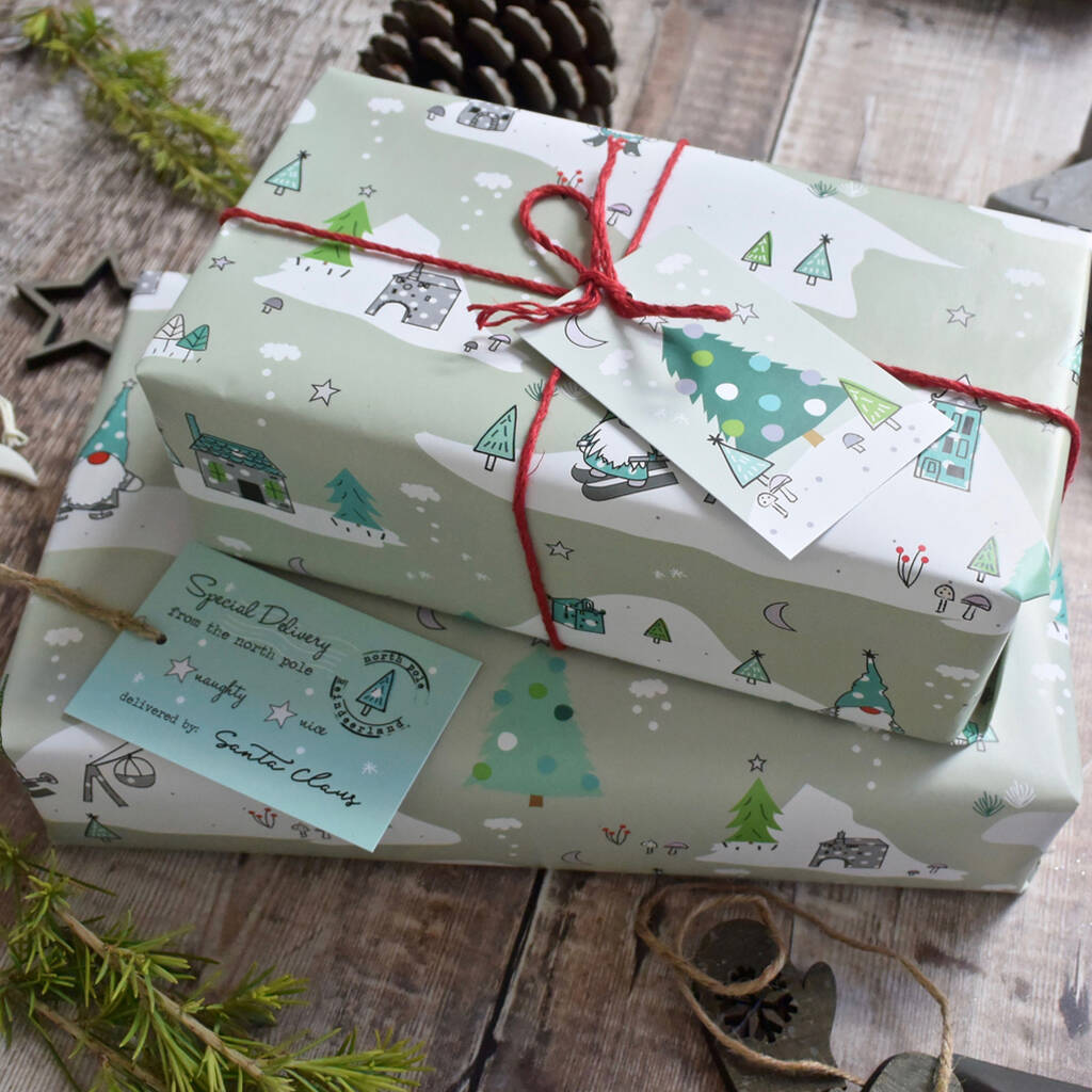 Christmas Gnome Wrapping Paper Set By Paper And Inc