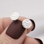 Sterling Silver Hammered Disk Stud Earrings, thumbnail 4 of 11
