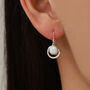 Opal And Circle Drop Hook Earrings In Sterling Silver, thumbnail 1 of 11