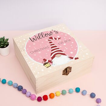 Personalised Gonk Or Santa Christmas Eve Wooden Box Various Designs, 4 of 10