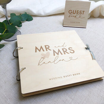 Engraved Mr And Mrs Guest Book, 4 of 8