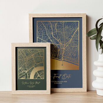 Personalised Map Print, Metallic Gold Foil, 6 of 9