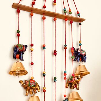 Indian Elephant Hanging Wind Chime Bells, 3 of 8
