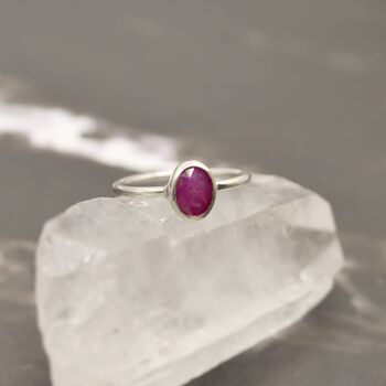 Red Ruby Sterling Silver Ring, 6 of 8