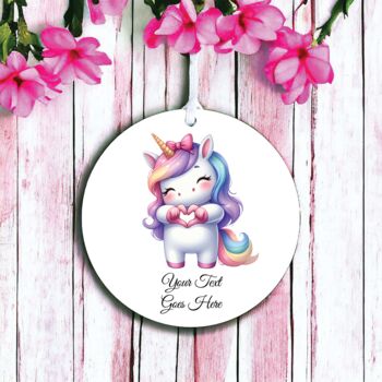 Personalised Cute Unicorn Love Heart Hand, 2 of 2