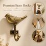 Golden Sparrow Brass Wall Hook, thumbnail 9 of 9