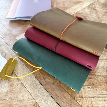 Leather Journal Cover | Refillable A5 Planner And Notebook Folio, 3 of 10
