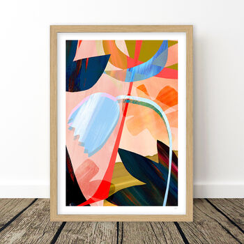 Blue And Pink Abstract Botanical Print Set Of Three, 10 of 12