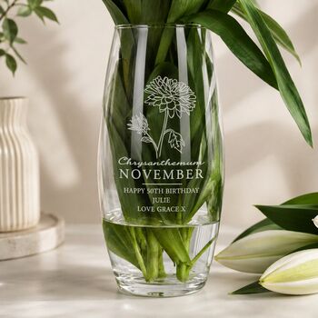 Birthday Gifts For Her Birth Month Flowers Vase, 4 of 12