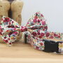 Poppy Floral Dog Collar, Bow And Lead Set, thumbnail 2 of 12