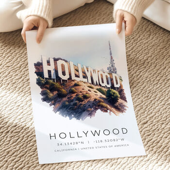 City Landmark Travel Poster Of Hollywood Los Angeles, 4 of 7