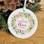 Floral Baptism Ceramic Ornament Gift For Girl, thumbnail 7 of 7