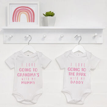 I Love …With My Mummy And Daddy Personalised Babygrows, 8 of 9