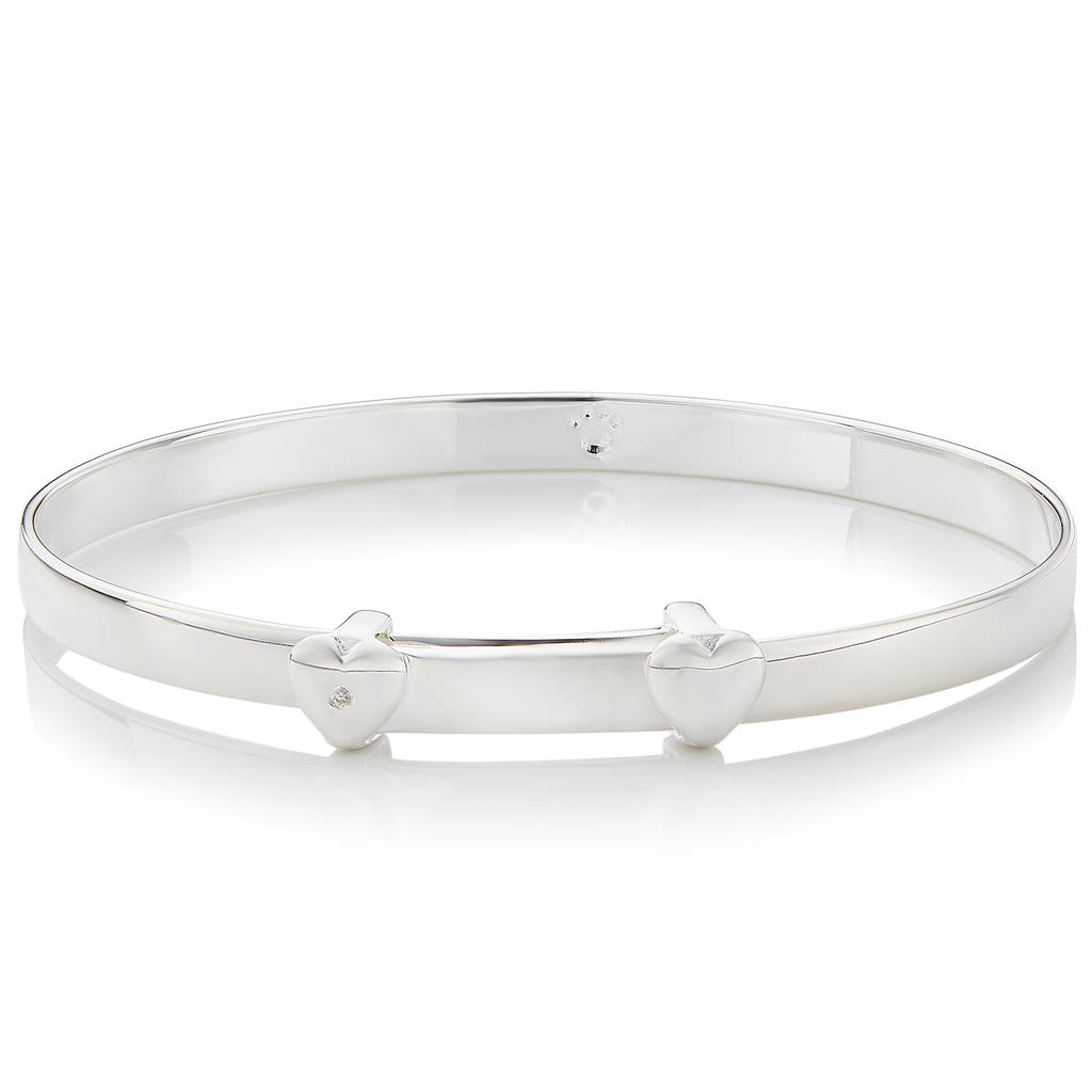 personalised my first diamond christening bangle by molly brown london