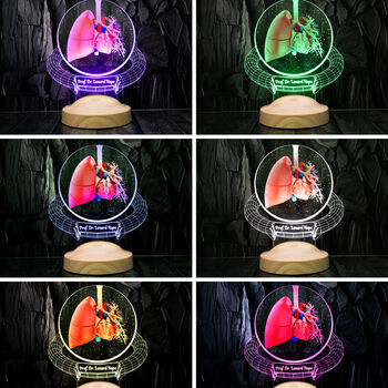Pulmonologist Gift LED Lamp, Custom Lung Night Light, Med Student Graduation Gift, 4 of 4