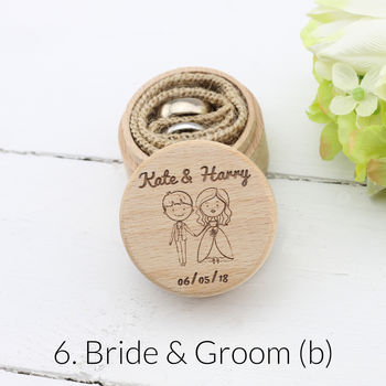 Personalised Wooden Wedding Ring Box In Nine Designs, 7 of 12