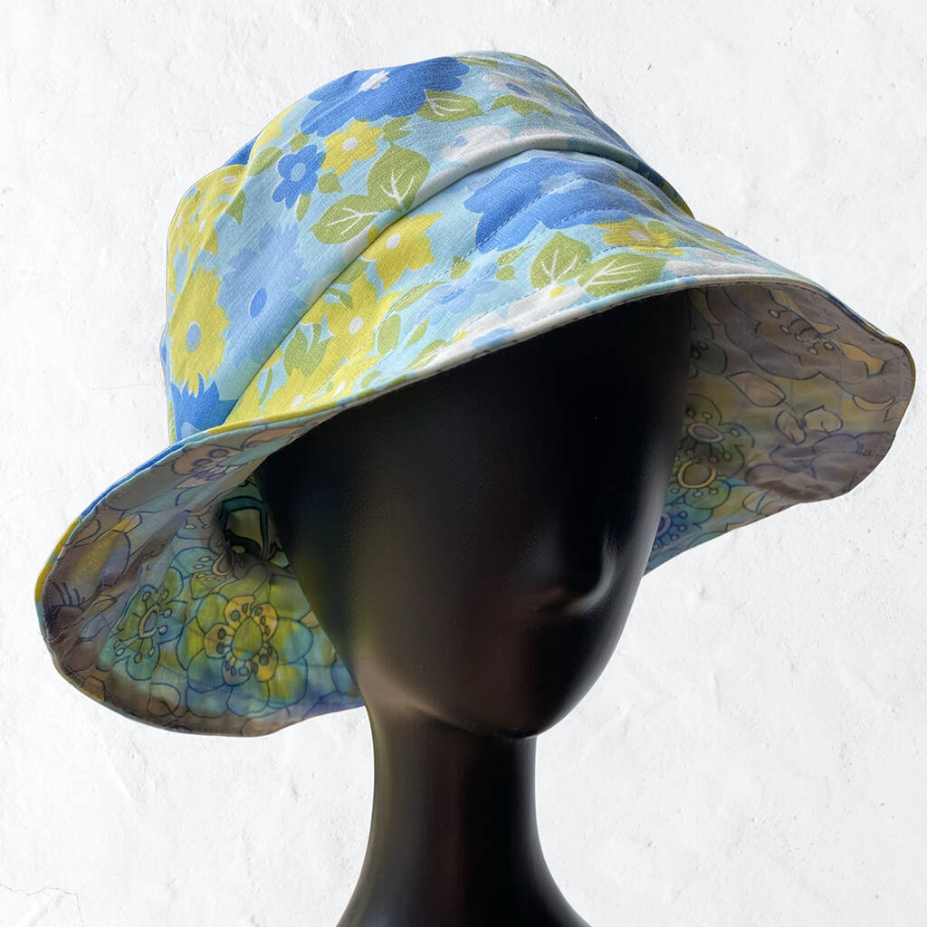 Reversible 70s Floral Bucket Hat By The 