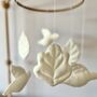 Linen Bird And Leaf Mobile Nursery Decor, thumbnail 4 of 9