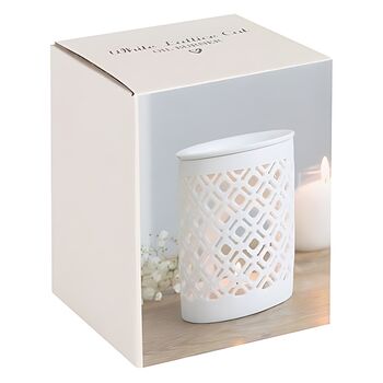 White Lattice Cut Oil Burner, 4 of 5
