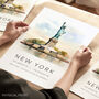 New York City Travel Landmark Poster, thumbnail 1 of 7