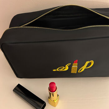 Personalised Lipstick Embroidered Monogrammed Bag, 4 of 8