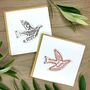 Luxury Handmade Dove Christmas Cards Pack Of Four, thumbnail 1 of 5