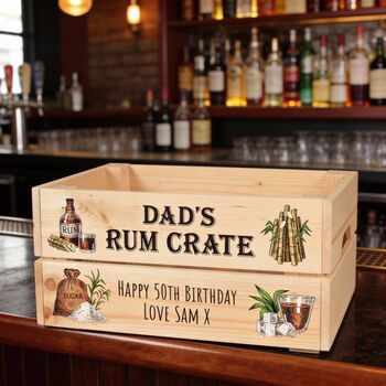 Personalised Rum Bar Treat Hamper Gift Crate, 2 of 5