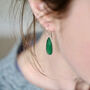 Real Green Onyx Gemstone Earrings, thumbnail 6 of 9