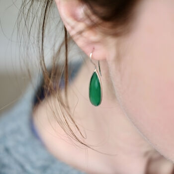 Real Green Onyx Gemstone Earrings, 6 of 9