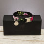 The Chelsea Pink And Black Floral Dog Collar, thumbnail 3 of 4