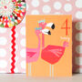 Mini Flamingos 4th Birthday Card, thumbnail 1 of 4