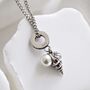 Sea Shell Charm Pendant With Freshwater Pearl 925, thumbnail 2 of 6