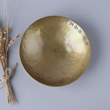 Personalised 8th Anniversary Gift Bronze Bowl Medium, 2 of 9