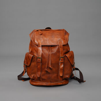 Genuine Leather Backpack In Russet Brown, 9 of 12