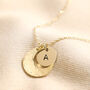 Personalised Crescent Moon Disc Pendant Necklace, thumbnail 3 of 6