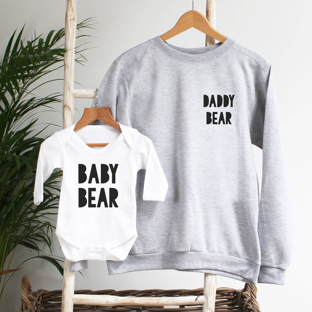 Daddy Bear And Baby Bear Twinning Sweatshirt Set, 1 of 5