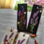 Lavender Hand Embroidered Linen Bookmark, thumbnail 4 of 12