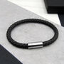 Men's Thick Woven Leather Bracelet, thumbnail 1 of 11