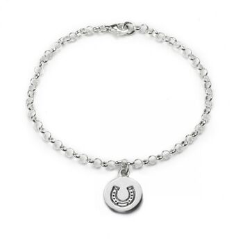 Lucky Horseshoe Lucky Charm Bracelet In Sterling Silver, 2 of 5