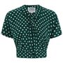 Bonnie Blouse In Green Polka Vintage 1940s Style, thumbnail 1 of 2