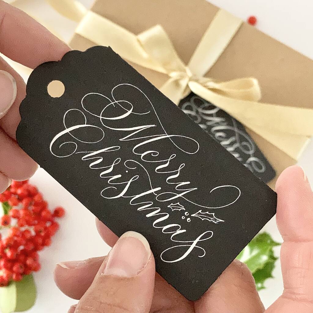 Black Merry Christmas Luxe Gift Tags, 1 of 6