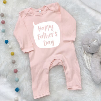 Happy Fathers Day Speech Bubble Baby Grow, 9 of 11