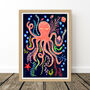 Colourful Octopus Nursery Wall Art, thumbnail 7 of 9