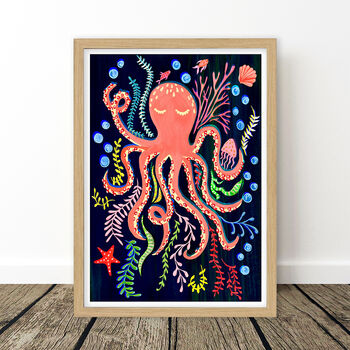 Colourful Octopus Nursery Wall Art, 7 of 9