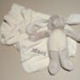 Personalised Bunny Plush Toy With Folded Blanket, thumbnail 2 of 12